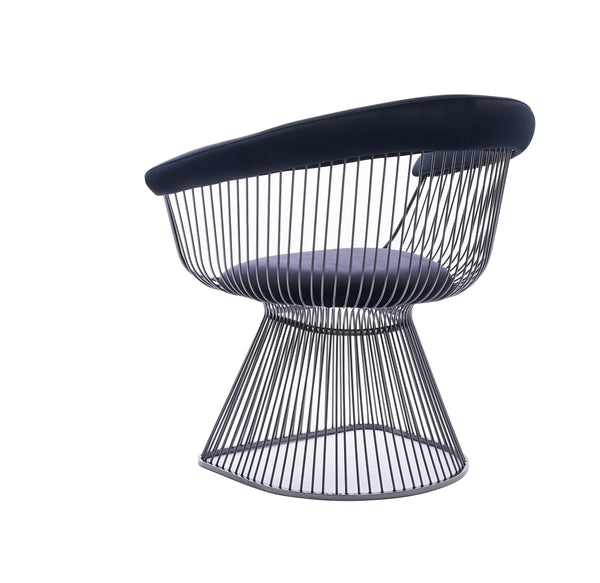 Modrest Chandler Modern Black Velvet & Black Stainless Steel Dining Chair Model VGZAY007-1-BLK-DC