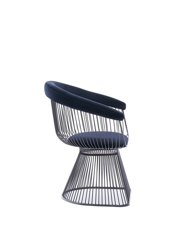 Modrest Chandler Modern Black Velvet & Black Stainless Steel Dining Chair Model VGZAY007-1-BLK-DC