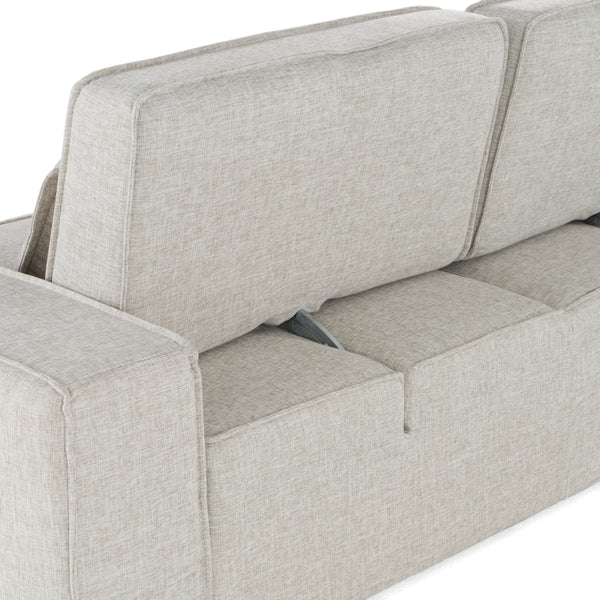 Divani Casa Chapel Modern Light Grey Fabric Sectional Sofa & Ottoman Model VGMB-1686-GRY