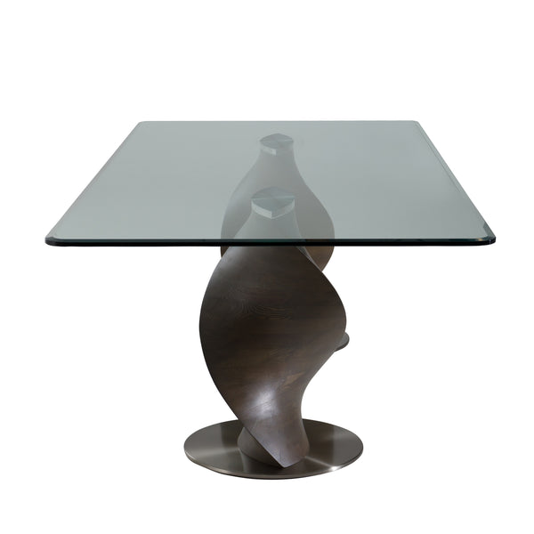 Modrest Cleveland Contemporary Glass And Grey Ash Dining Table Model VGCS-DT-16152-GRY