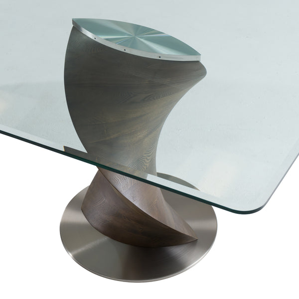 Modrest Cleveland Contemporary Glass And Grey Ash Dining Table Model VGCS-DT-16152-GRY
