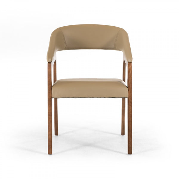 Modrest Clive Mid Century Taupe & Walnut Dining Chair Model VGCSCH-1560