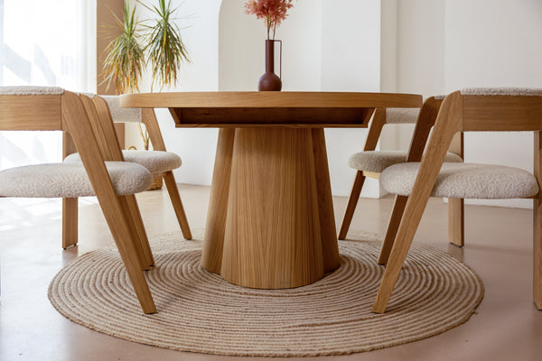 Modrest Cloud Modern Natural Oak Extendable Dining TableModel VGME-CLOUD-DT