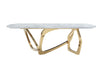 Modrest Colton Modern Gray Microlite & Gold Dining Table Model VGZAT112-GRY