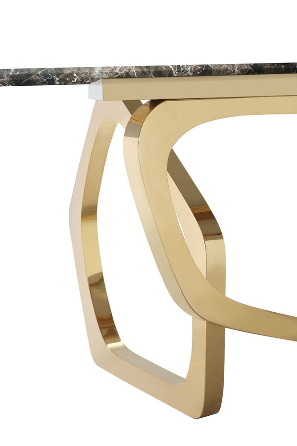 Modrest Colton Modern Brown & Gold Dining Table Model VGZAT112-BRN-DT