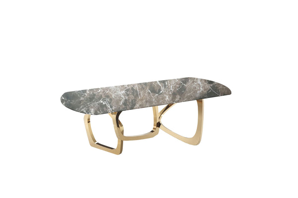 Modrest Colton Modern Brown & Gold Dining Table Model VGZAT112-BRN-DT