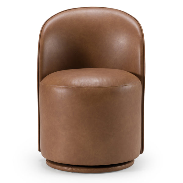 Modrest Correa Modern Brown Vegan Leather Swivel Dining Chair Model VGKK-KF.Y1179-BRN