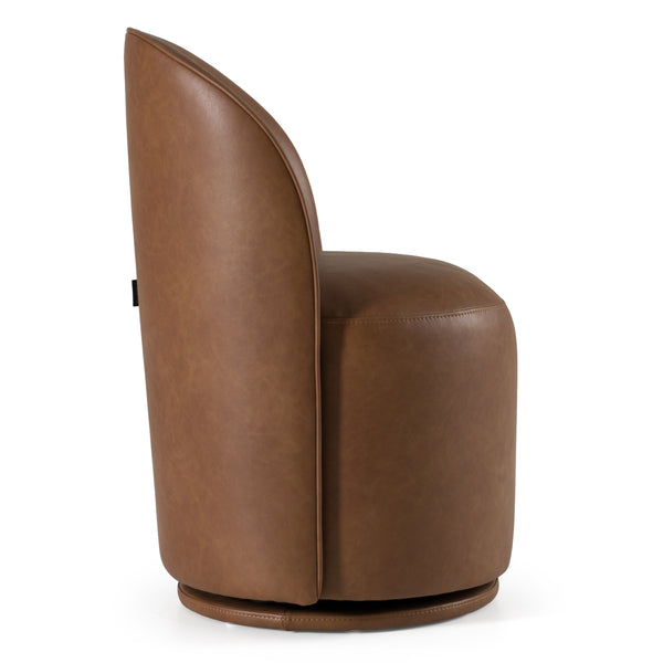 Modrest Correa Modern Brown Vegan Leather Swivel Dining Chair Model VGKK-KF.Y1179-BRN