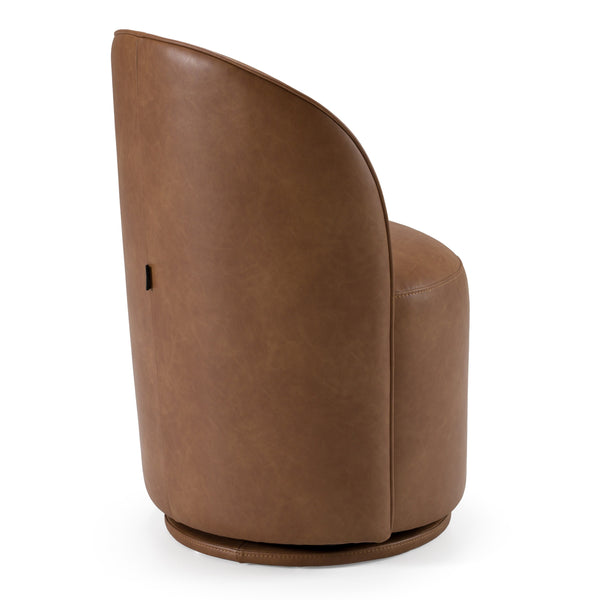 Modrest Correa Modern Brown Vegan Leather Swivel Dining Chair Model VGKK-KF.Y1179-BRN