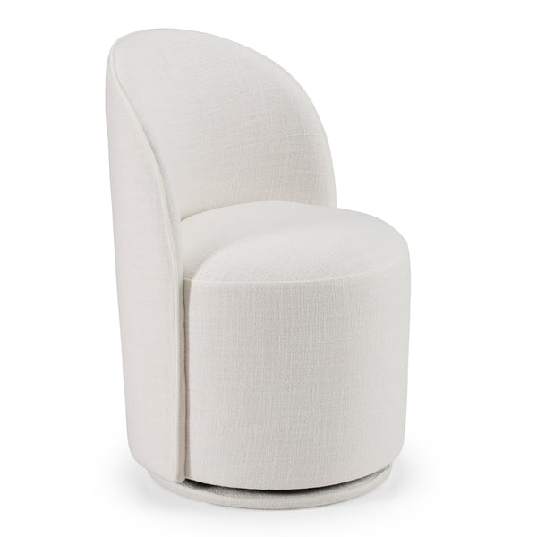 Modrest Correa Modern White Fabric Swivel Dining Chair Model VGKK-KF.Y1179-WHT