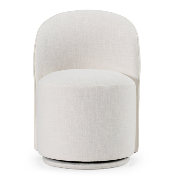 Modrest Correa Modern White Fabric Swivel Dining Chair Model VGKK-KF.Y1179-WHT