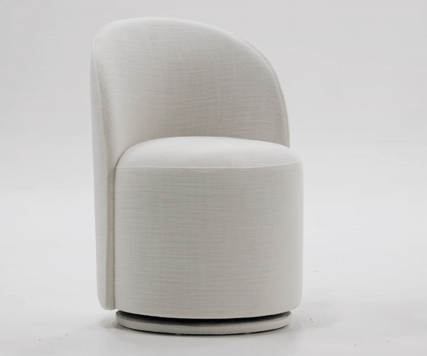 Modrest Correa Modern White Fabric Swivel Dining Chair Model VGKK-KF.Y1179-WHT