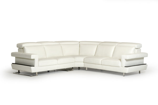 Lamod Italia Crosby Italian Modern White Leather Sectional Sofa Model VGNTCROSBY-WHT