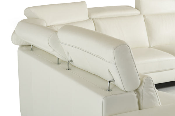 Lamod Italia Crosby Italian Modern White Leather Sectional Sofa Model VGNTCROSBY-WHT