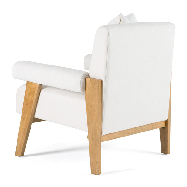 Modrest Cynthia Modern White Fabric & Wood Accent Chair Model VGRH-RHS-S204-1