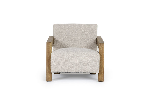 Modrest Dalhart Modern Beige Fabric & Grey Wash Wood Accent Chair Model VGMY-2813-BGE