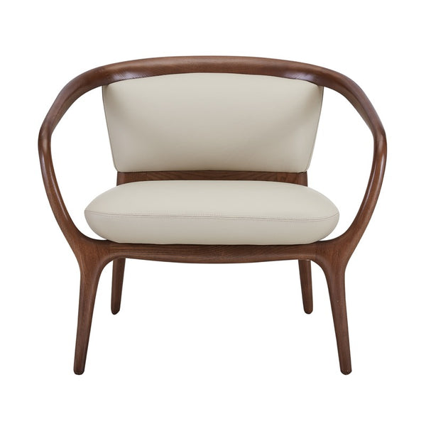 Modrest Deana Mid Century Beige & Walnut Accent Chair Model VGCSLC-20093-WHT-CH