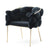 Modrest Debra Modern Black Velvet Champagne Gold Dining Chair Model VGVCB202-BLK-DC
