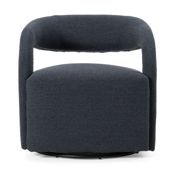 Modrest Dowsett Modern Charcoal Fabric Swivel Accent Chair Model VGRH-RHT-638-BLK