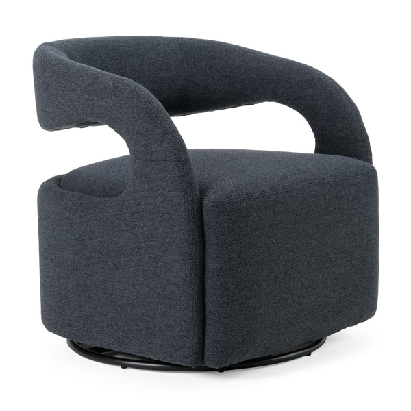 Modrest Dowsett Modern Charcoal Fabric Swivel Accent Chair Model VGRH-RHT-638-BLK
