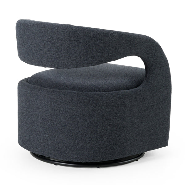 Modrest Dowsett Modern Charcoal Fabric Swivel Accent Chair Model VGRH-RHT-638-BLK