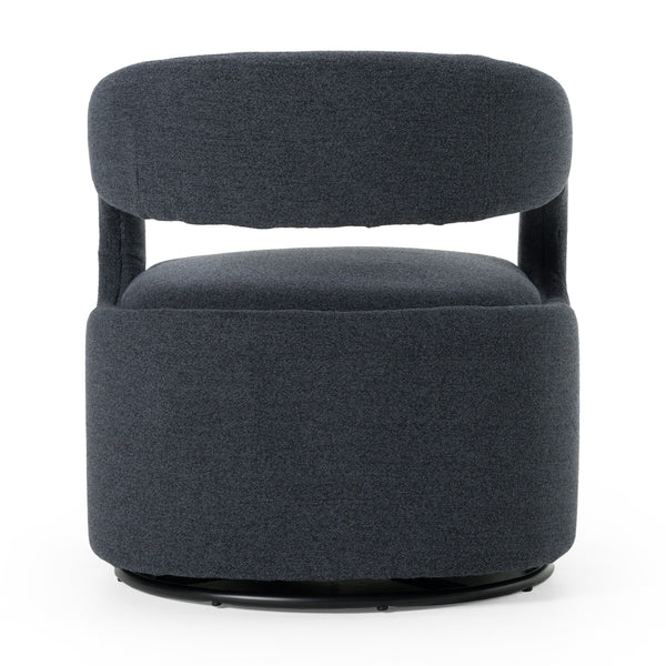 Modrest Dowsett Modern Charcoal Fabric Swivel Accent Chair Model VGRH-RHT-638-BLK