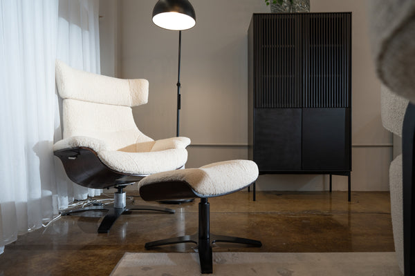 Modrest Zahara Modern Beige Lounge Chair & Ottoman Model VGKK-A985-BGE-SET