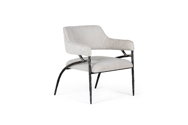 Modrest Ector Modern Off White Fabric & Forged Metal Accent Chair Model VGMY-2915-OFF