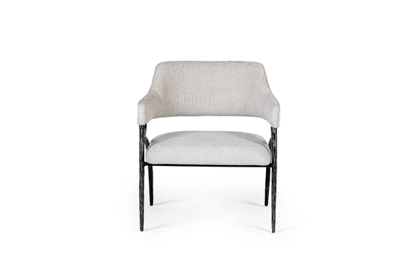 Modrest Ector Modern Off White Fabric & Forged Metal Accent Chair Model VGMY-2915-OFF