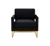 Modrest Edna Modern Black Velvet & Gold Accent Chair Model VGRHRHS-AC-201-BLK