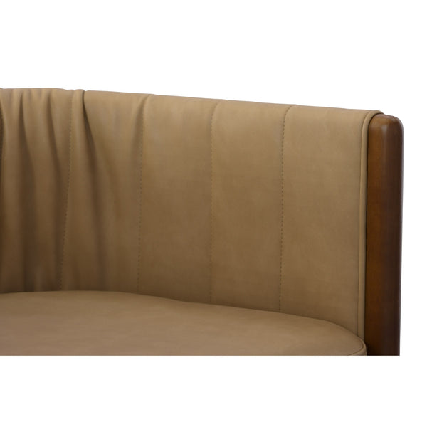 Modrest Elati Tan Vegan Leather Dining Chair Model VGEUMC-9710CH-A-W-GRY-DC