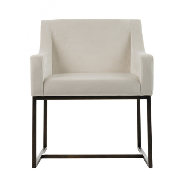 Modrest Elijah Modern Beige & Copper Antique Brass Dining Chair Model VGVCB8363-BEI-DC