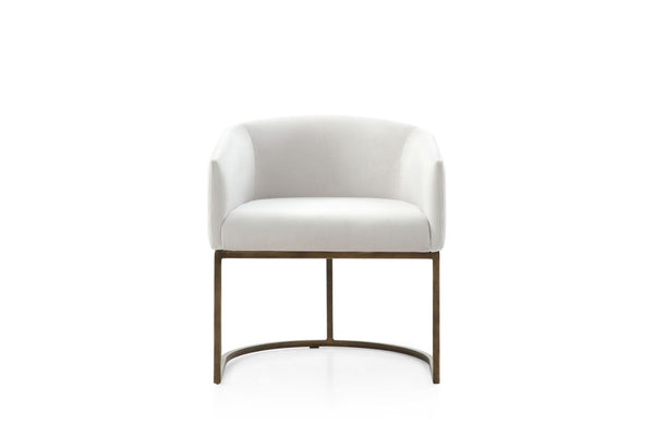 Modrest Elisa Modern Off White & Brass Dining Chair Model VGVCB8369-OFFWHT-DC