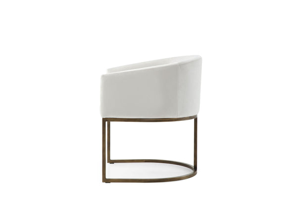 Modrest Elisa Modern Beige Velvet & Brass Dining Chair Model VGVCB8369-BG-DC