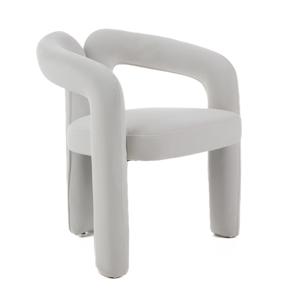 Modrest Ellen Glam White Velvet Dining Chair Model VGODZW-21077-WHT-DC
