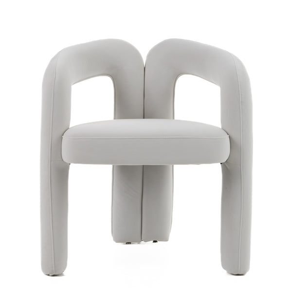 Modrest Ellen Glam White Velvet Dining Chair Model VGODZW-21077-WHT-DC
