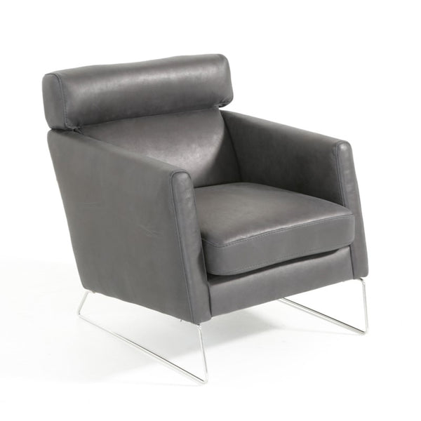 Lamod Italia Emory Modern Black Leather Chair Model VGNT-EMORY-BLK