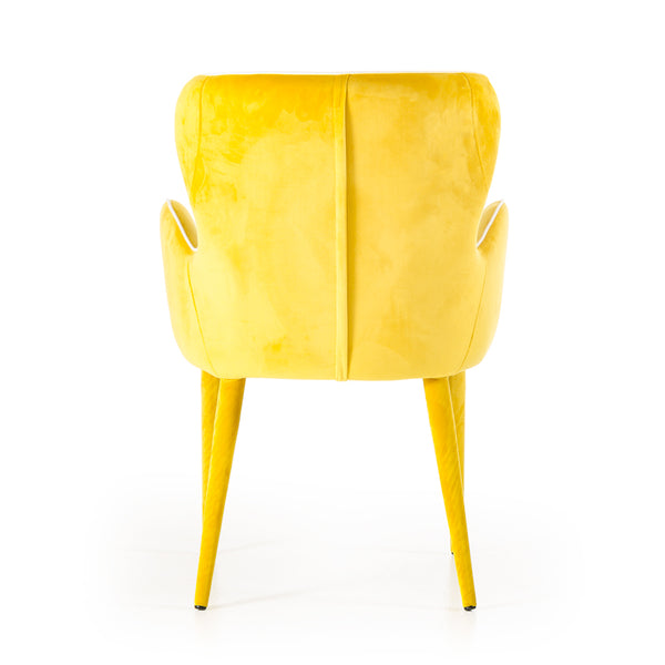 Modrest Tigard Mid Century Yellow Fabric Dining Chair Model VGEUMC-8883CH-A-YEL