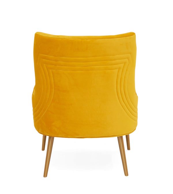 Modrest Everly Contemporary Velvet Yellow Accent Chair Model VGRHRHS-AC-741-CH