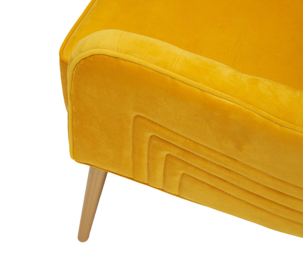 Modrest Everly Contemporary Velvet Yellow Accent Chair Model VGRHRHS-AC-741-CH