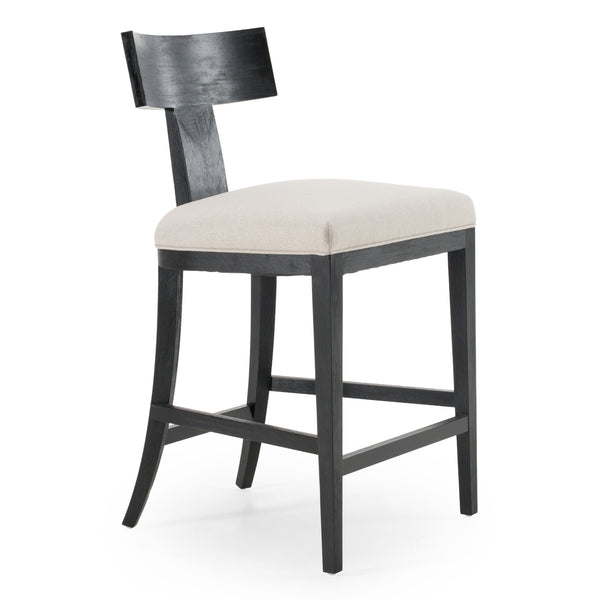 Modrest Fabien Mid Century Modern Beige Linen & Black Walnut Counter Chair Model VGRH-RHS-CZHT01-BLK