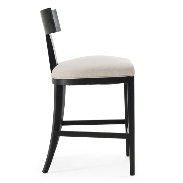 Modrest Fabien Mid Century Modern Beige Linen & Black Walnut Counter Chair Model VGRH-RHS-CZHT01-BLK