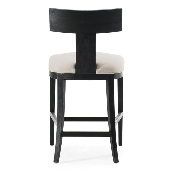 Modrest Fabien Mid Century Modern Beige Linen & Black Walnut Counter Chair Model VGRH-RHS-CZHT01-BLK
