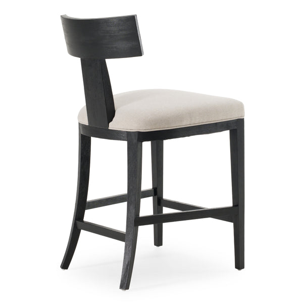 Modrest Fabien Mid Century Modern Beige Linen & Black Walnut Counter Chair Model VGRH-RHS-CZHT01-BLK