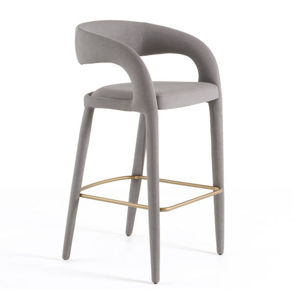 Modrest Faerron Modern Grey Leatherette Bar Chair Model VGEU-MC-7182BC-B-GRY