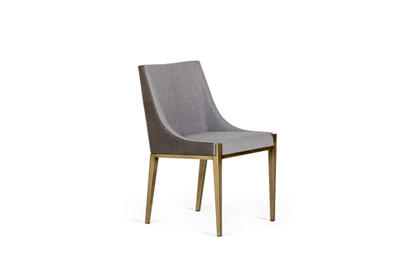 Modrest Fairview Modern Grey & Brass Dining Chair Model VGGA-6947CH-GRY-B-DC