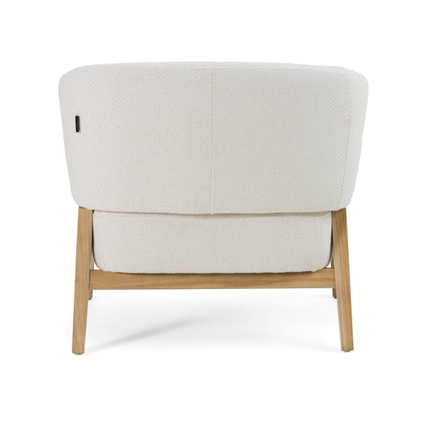Divani Casa Giselle Mid Century Modern Off White Fabric Accent Chair Model VGKK-KF.A2087-NAT