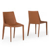 Modrest Halo Modern Cognac Saddle Leather Dining Chair Set Of Two Model VGYF-DC1113-BR-DC