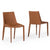 Modrest Halo Modern Cognac Saddle Leather Dining Chair Set Of Two Model VGYF-DC1113-BR-DC