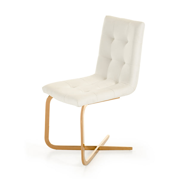 Haslet Modern White & Rosegold Dining Chair (Set Of 2) Model VGVCB810-WHT